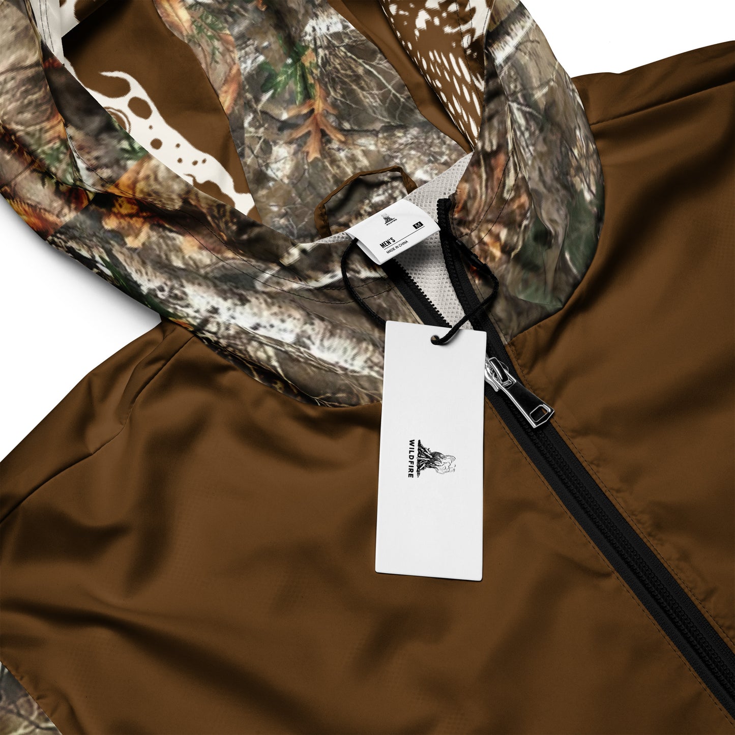Wildfire Cigars Camouflage and brown vulture windbreaker zoomed in on label