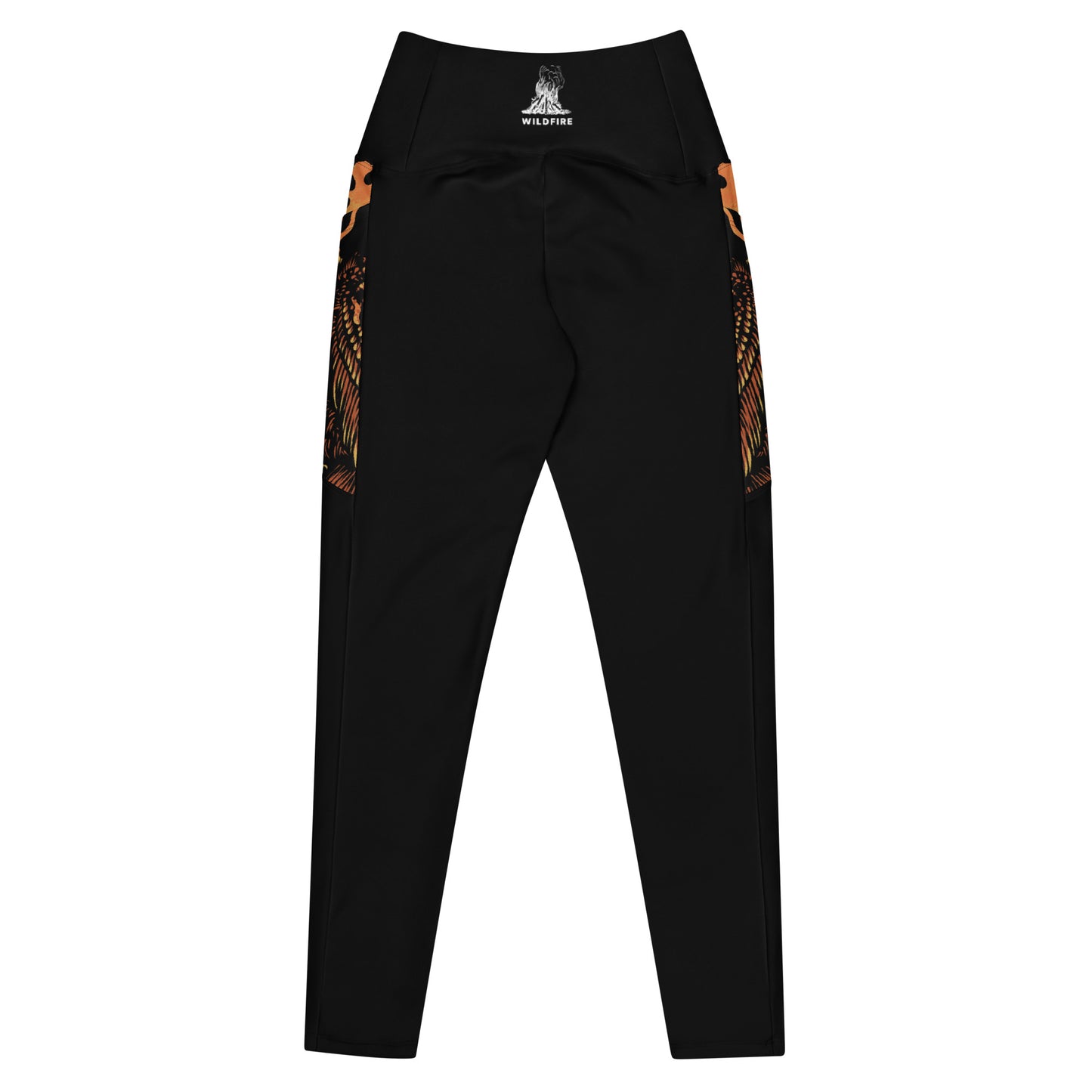 Wildfire Cigars Vulture recycled activewear leggings in black facing the back