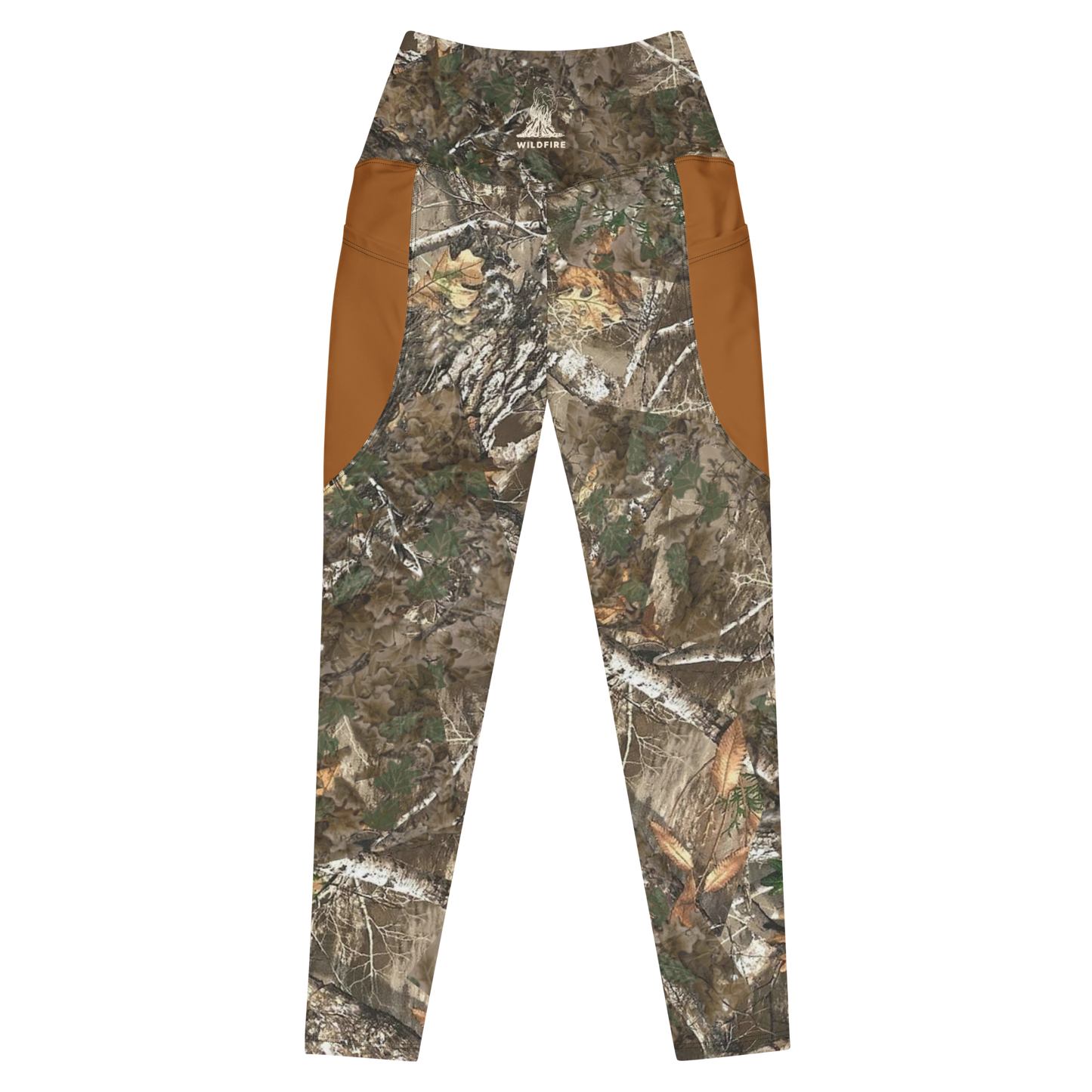 Wildfire Cigars Camel and Camouflage activewear leggings front view