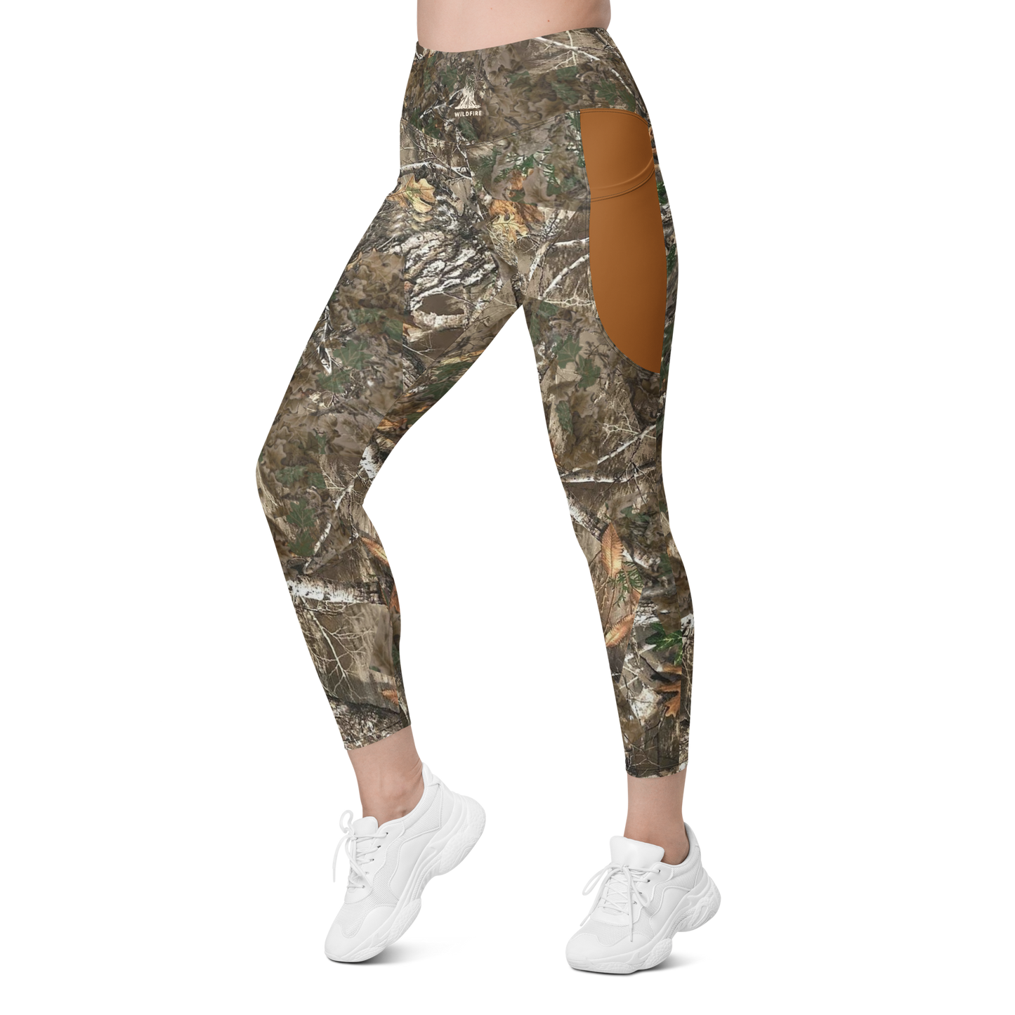 Wildfire Cigars Camouflage Camel and activewear leggings left side front view