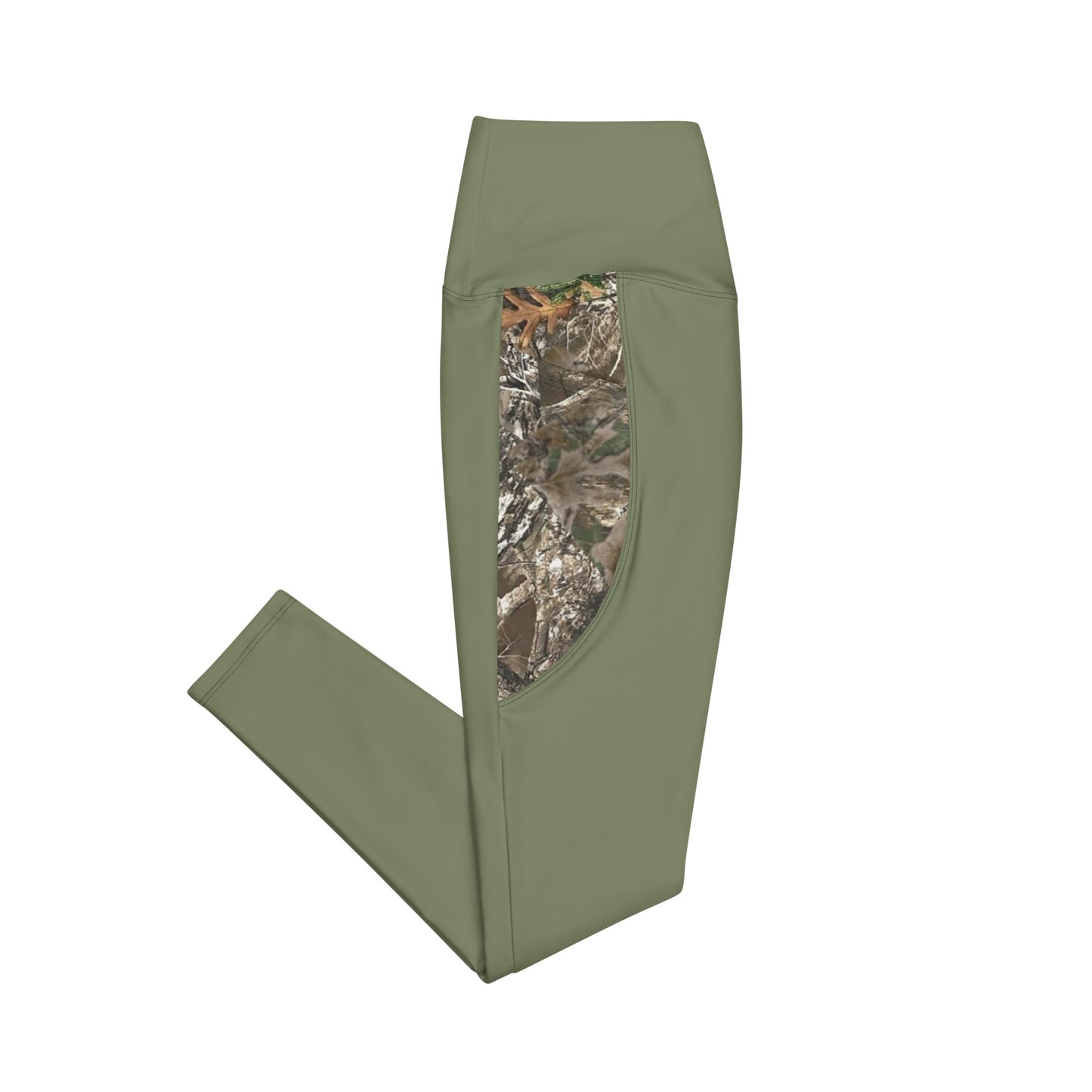 Wildfire Cigars green and camouflage activewear leggings facing the right