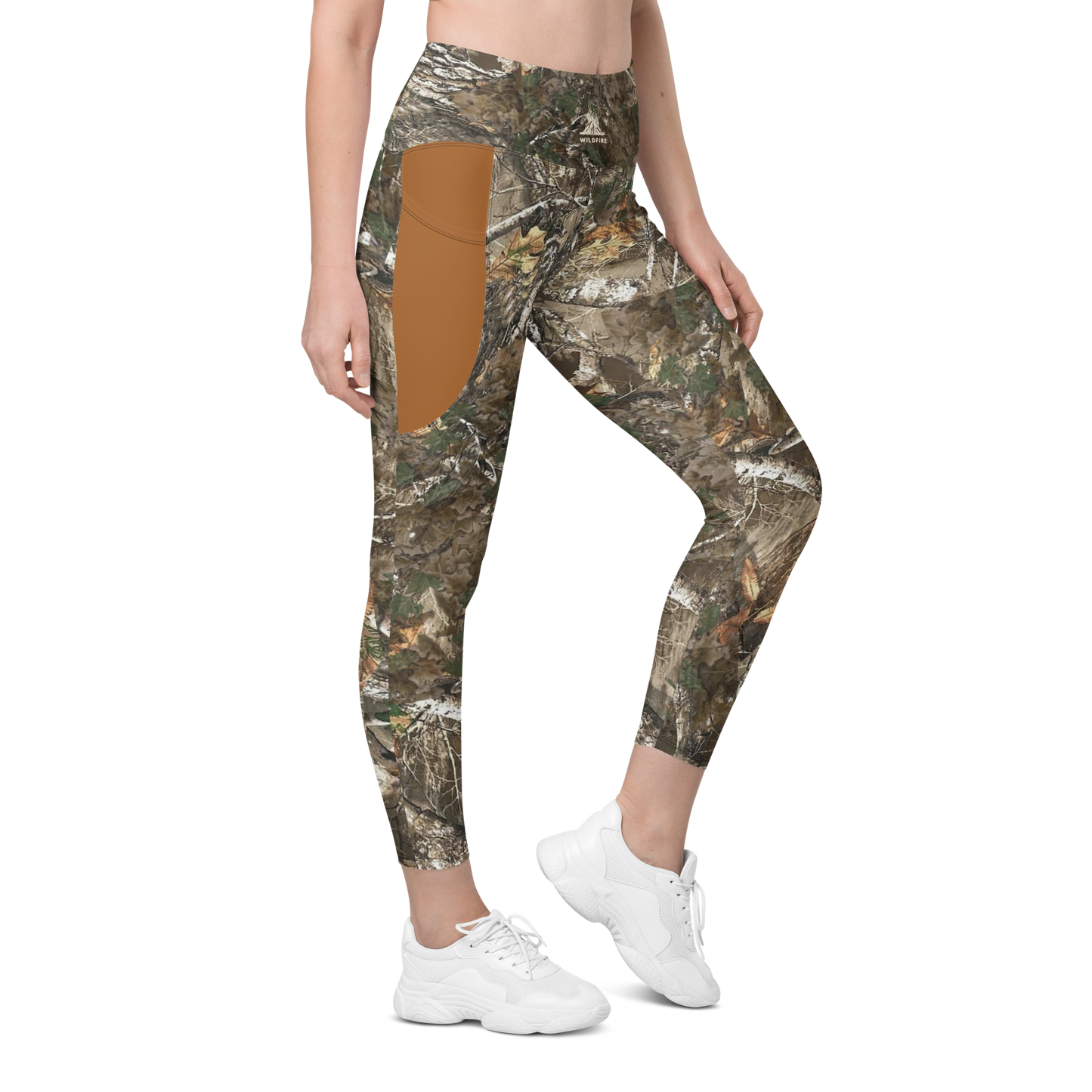 Wildfire Cigars Camouflage Camel and activewear leggings right side front view