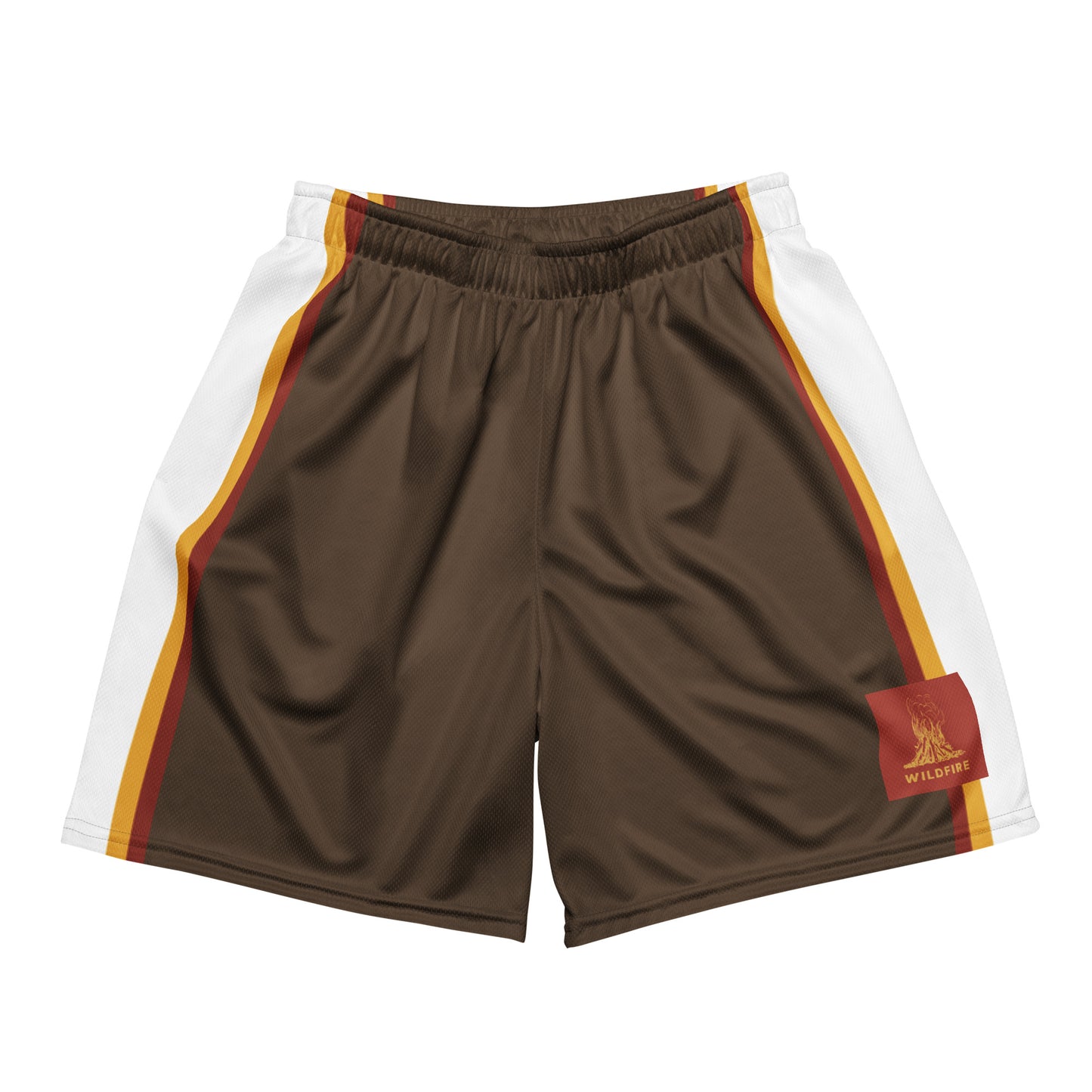 Wildfire Cigars mesh shorts in brown red gold and white