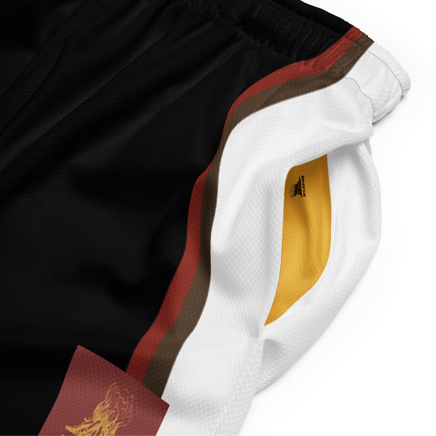 Wildfire Cigars mesh shorts in black red brown and white