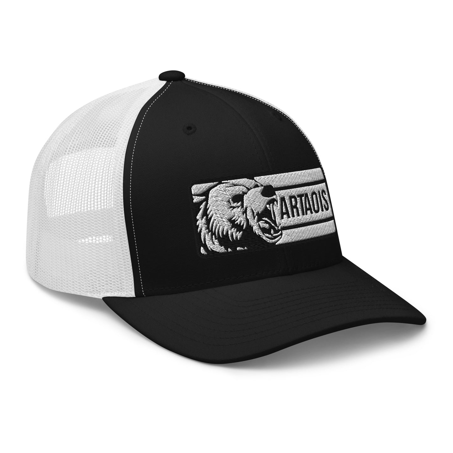 Wildfire Cigars Artaois Black and White Trucker hat angled