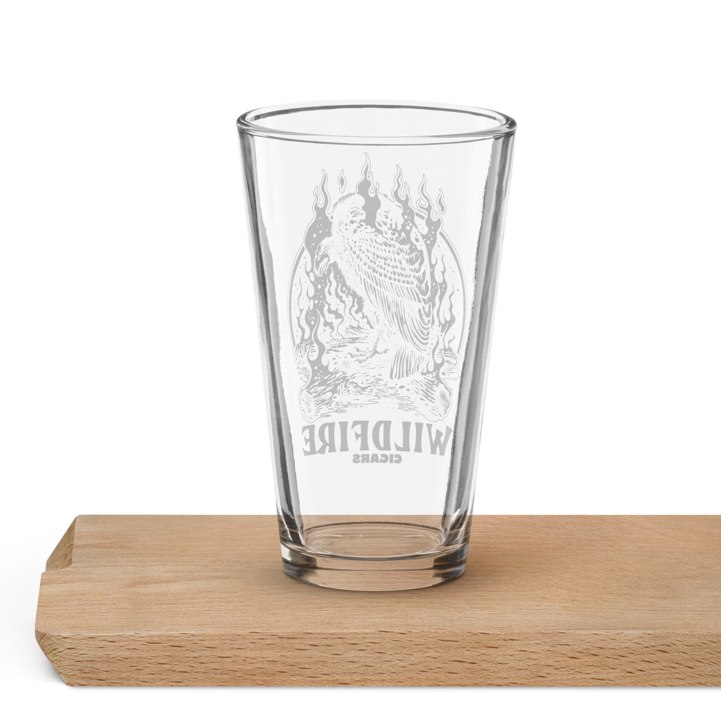 Wildfire Cigars, cigar accessories, vulture logo pint glass