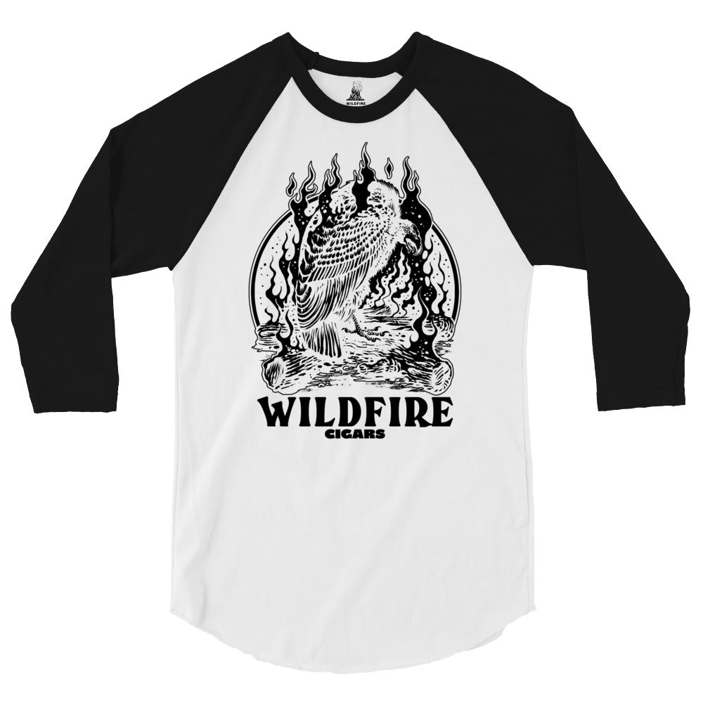 Wildfire Cigars Vulture black and white raglan cigar shirt
