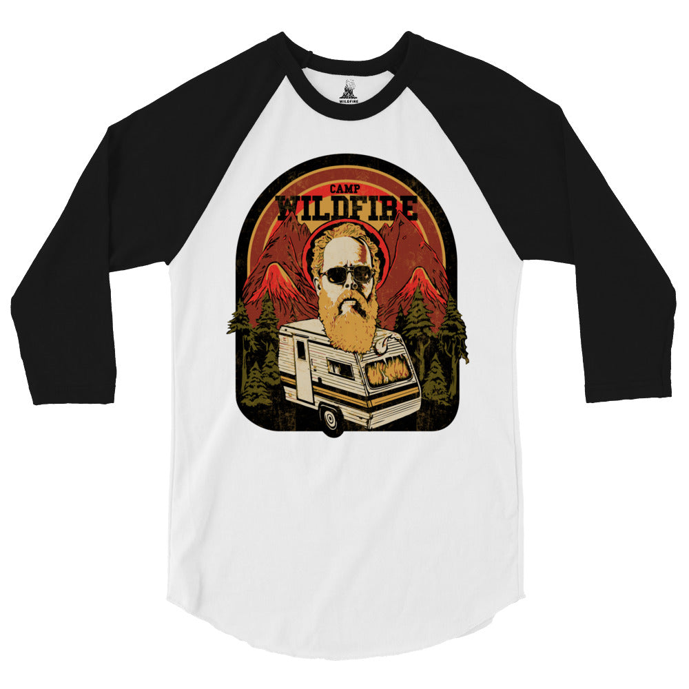 Wildfire Cigars Camp Wildfire Tour black and white raglan cigar shirt