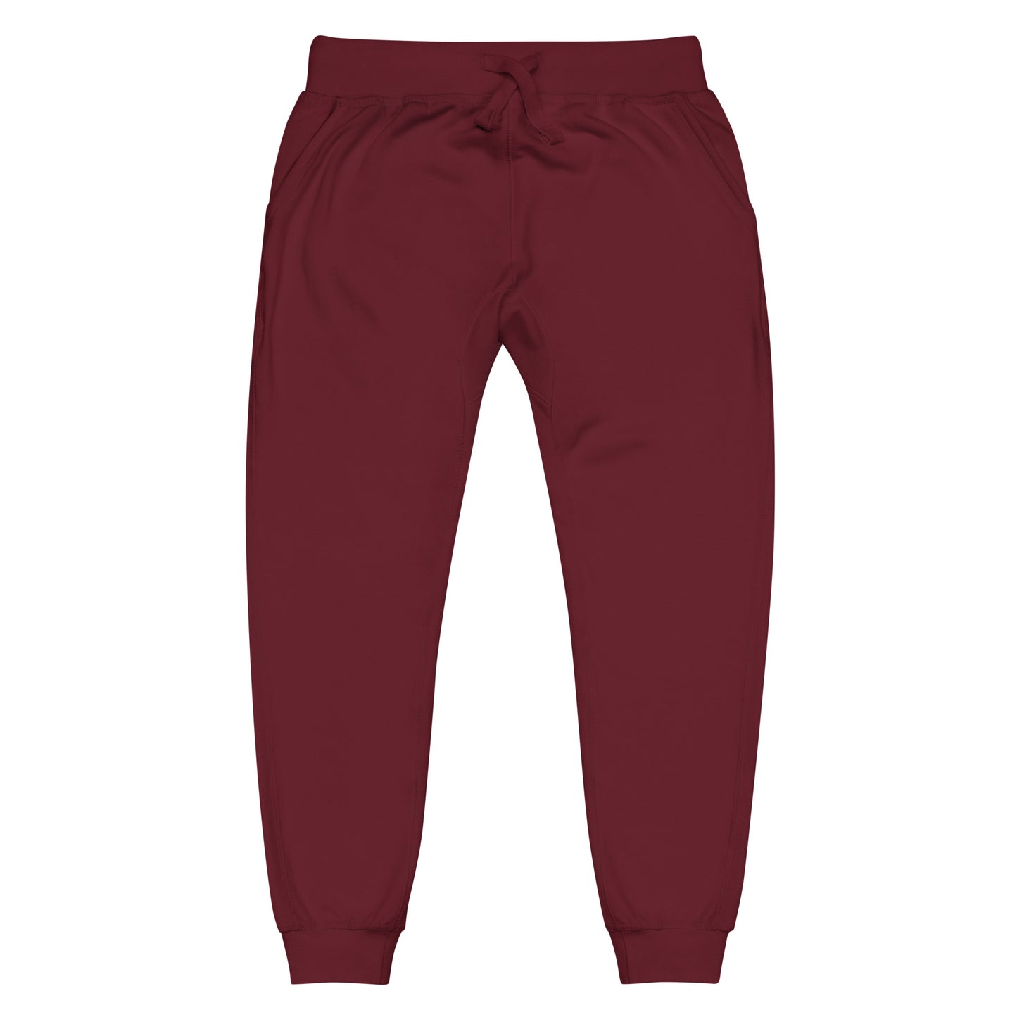 Wildfire Cigars maroon fleece logo pocket sweatpants front view