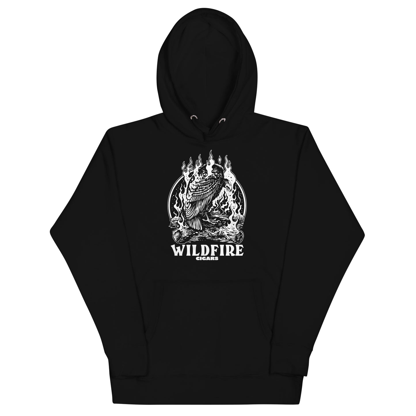 Wildfire Cigars black and white Vulture premium Cigar hoodie