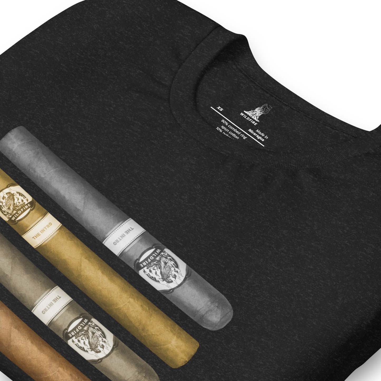 Wildfire Cigars limited edition cigar stripe t-shirt in black folded
