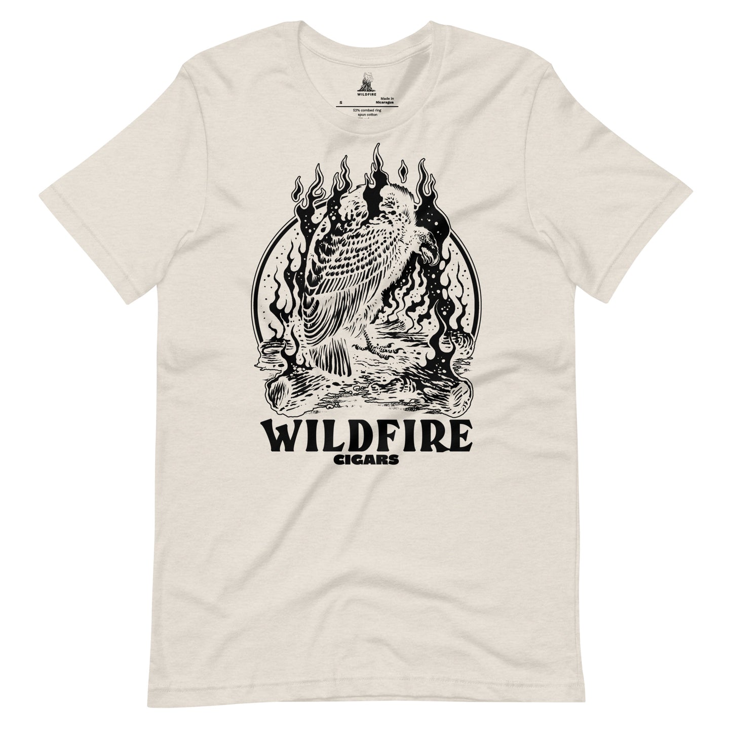 Wildfire Cigars black Vulture on heather dust cigar tshirt