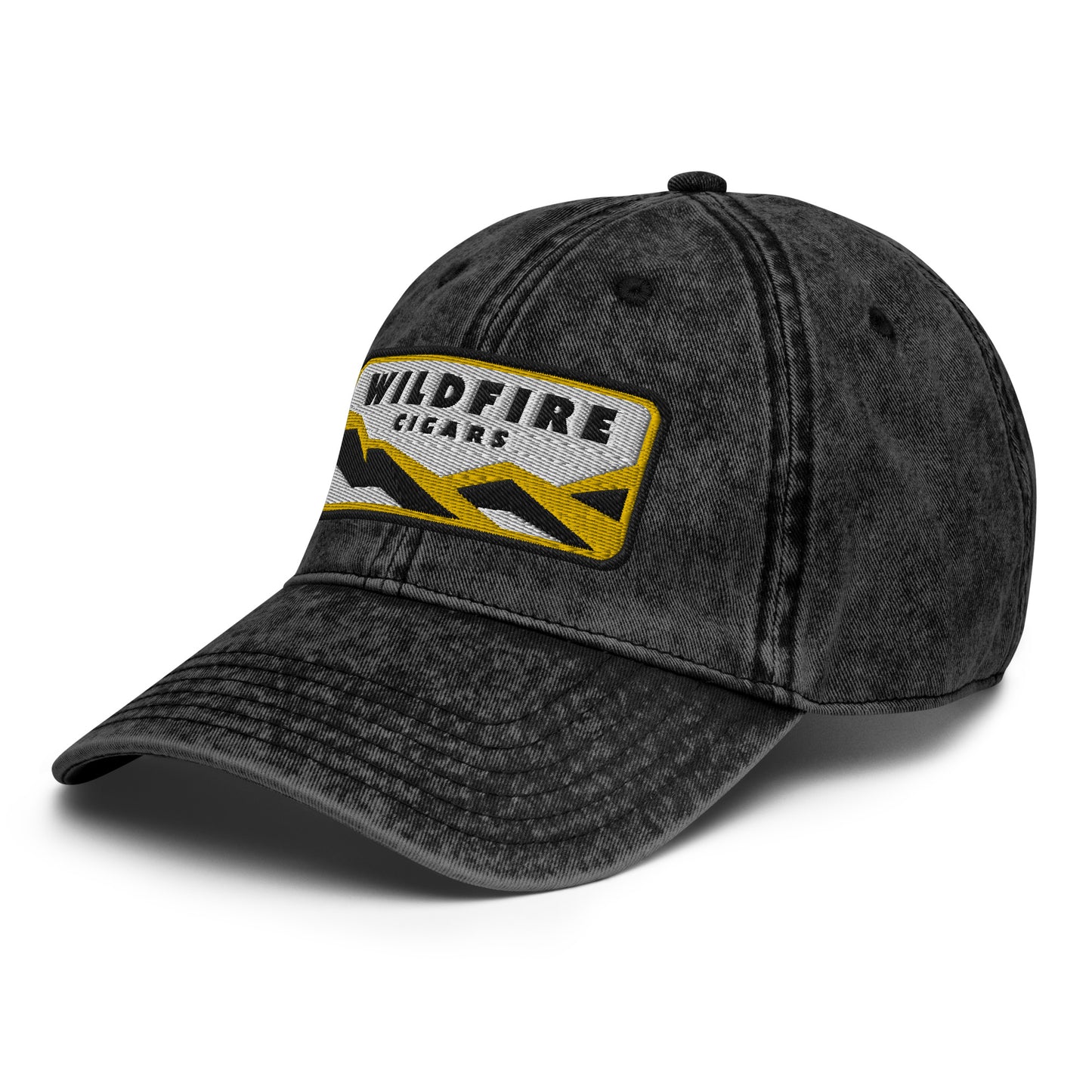 Wildfire Cigars Vintage embroidered dad hat in black facing left