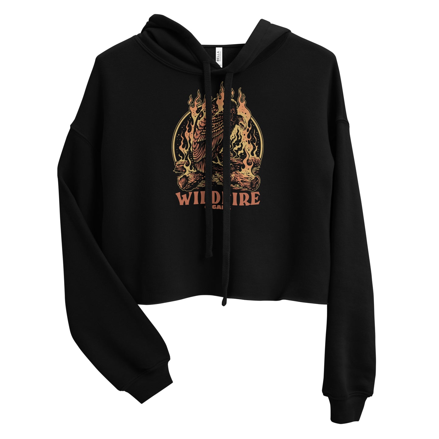 Wildfire Cigars Vulture cropped black hoodie facing the front