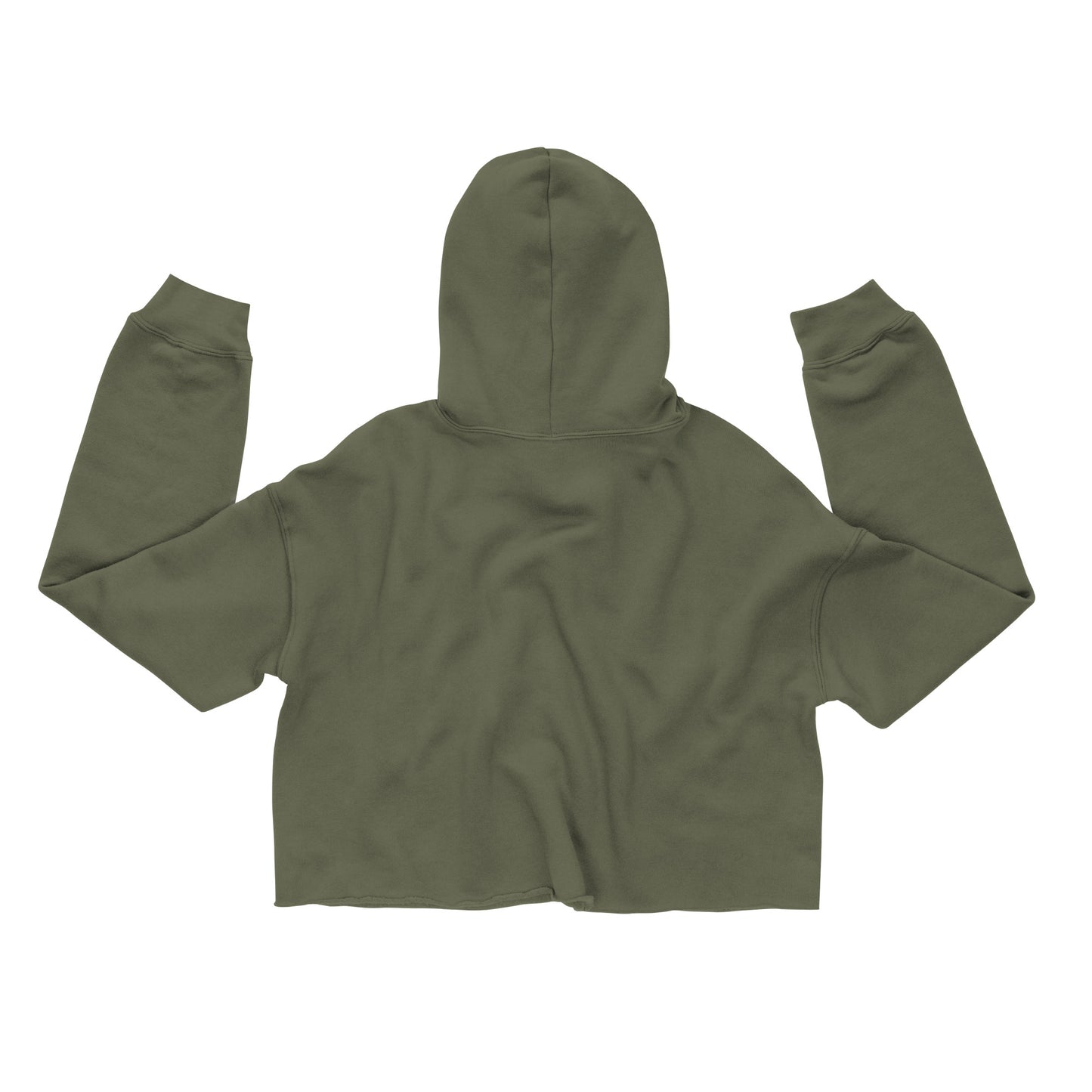 Wildfire Cigars Vulture cropped military green hoodie facing the back
