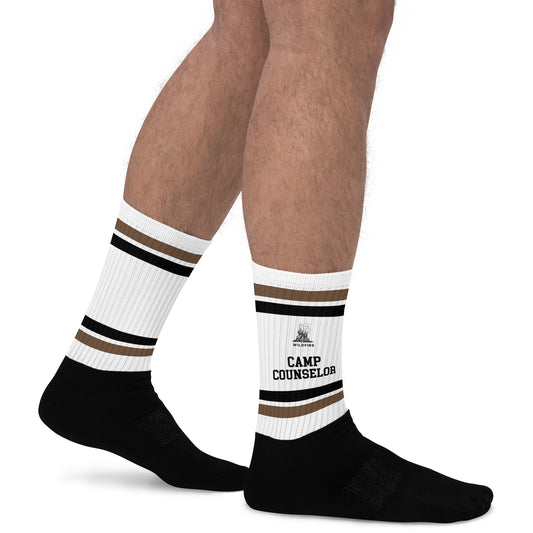 Wildfire Cigars Camp Counselor Socks in brown black and white