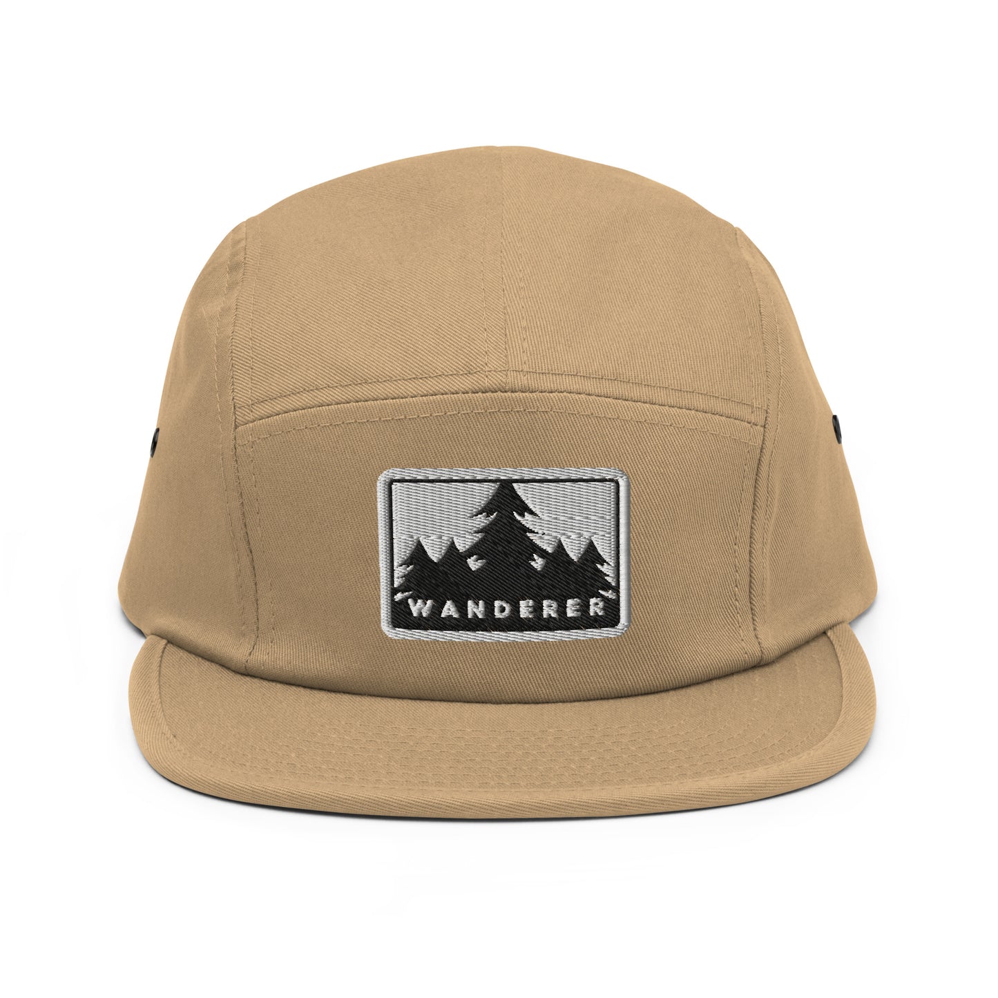 Wildfire Cigars embroidered Wanderer 5 panel cap in khaki facing front