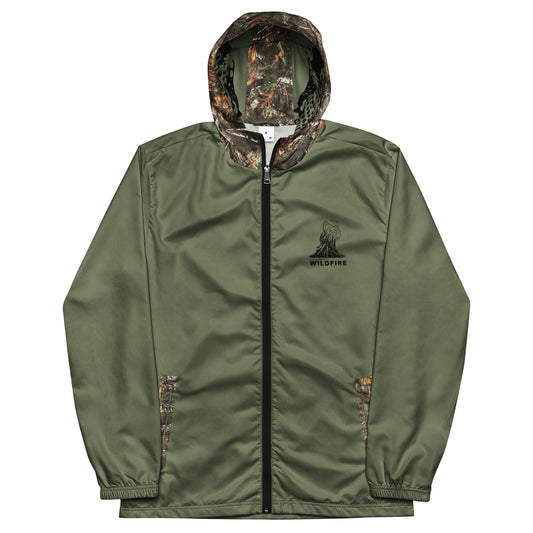 Wildfire Cigars Camouflage and green vulture windbreaker facing the front
