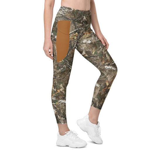 Wildfire Cigars Camouflage Camel and  activewear leggings right side front view