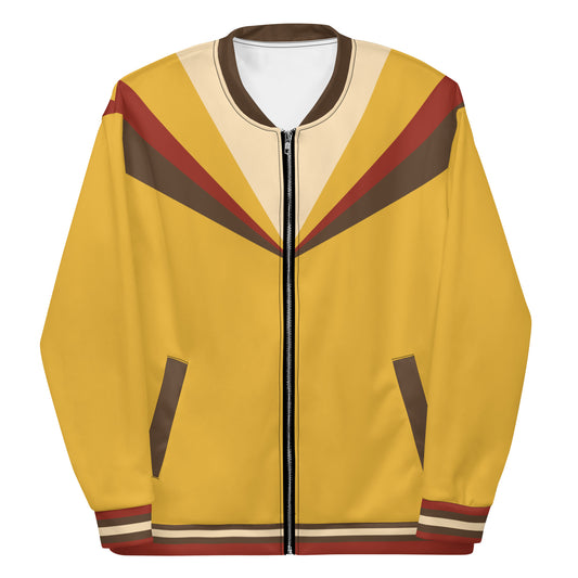 Wildfire Cigars all over printed light jacket in gold red brown and cream facing the front