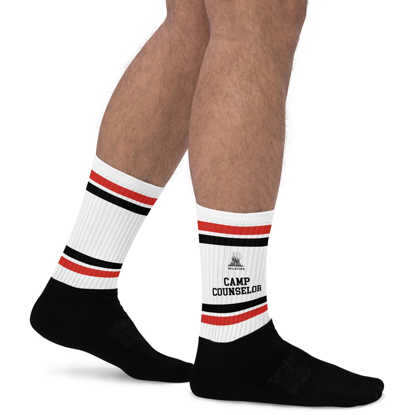 Wildfire Cigars Camp Counselor Socks in red white and black