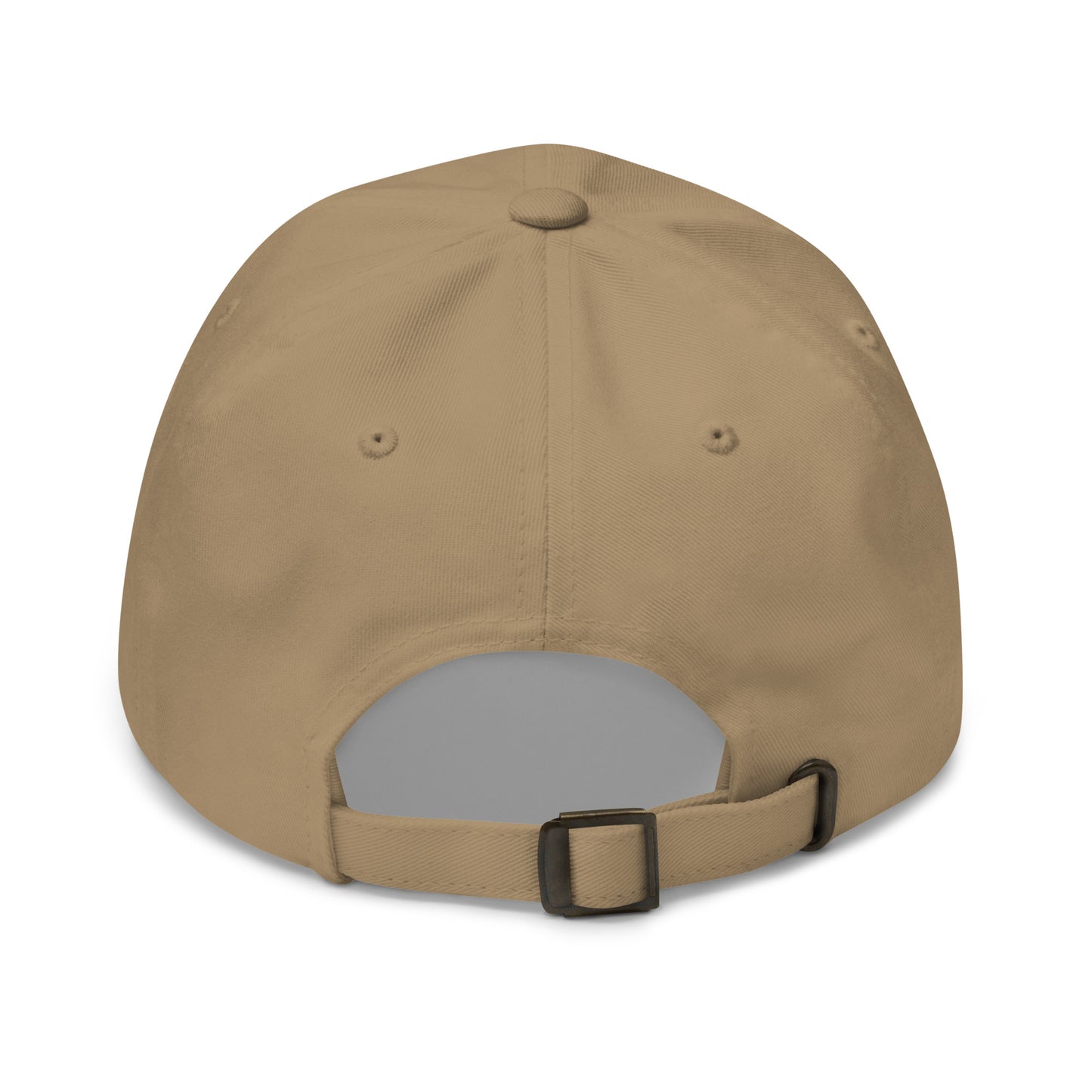 Wildfire Cigars embroidered khaki dad hat facing the back