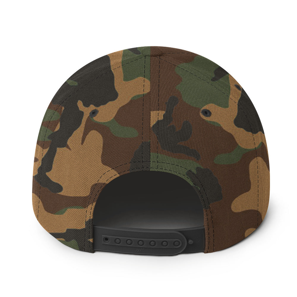 Wildfire Cigars Camouflage Snapback hat facing the back