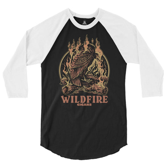 Wildfire Cigars Vulture black and white raglan cigar shirt