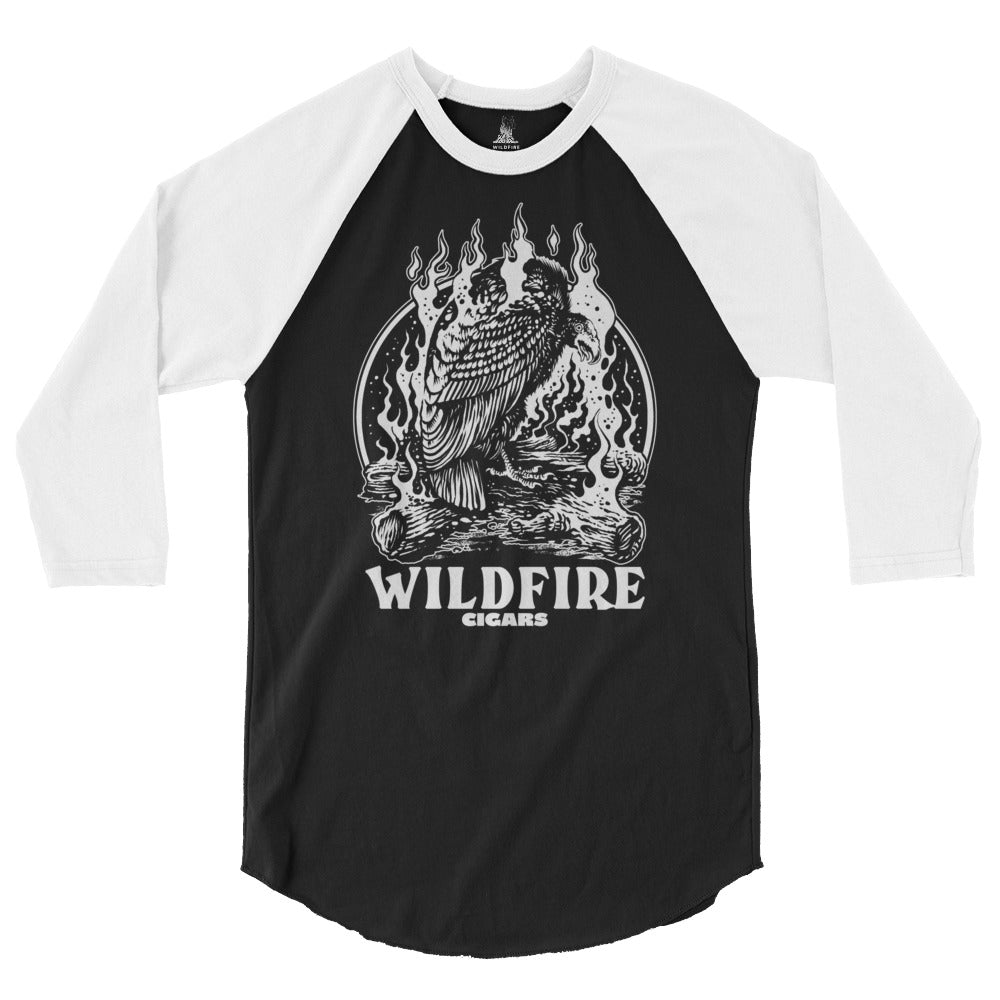 Wildfire Cigars Vulture black and white raglan cigar shirt