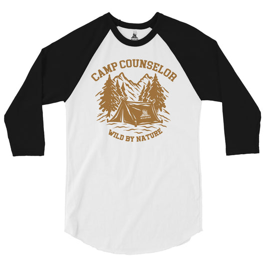 Wildfire Cigars Camp Counselor black white and brown raglan tshirt