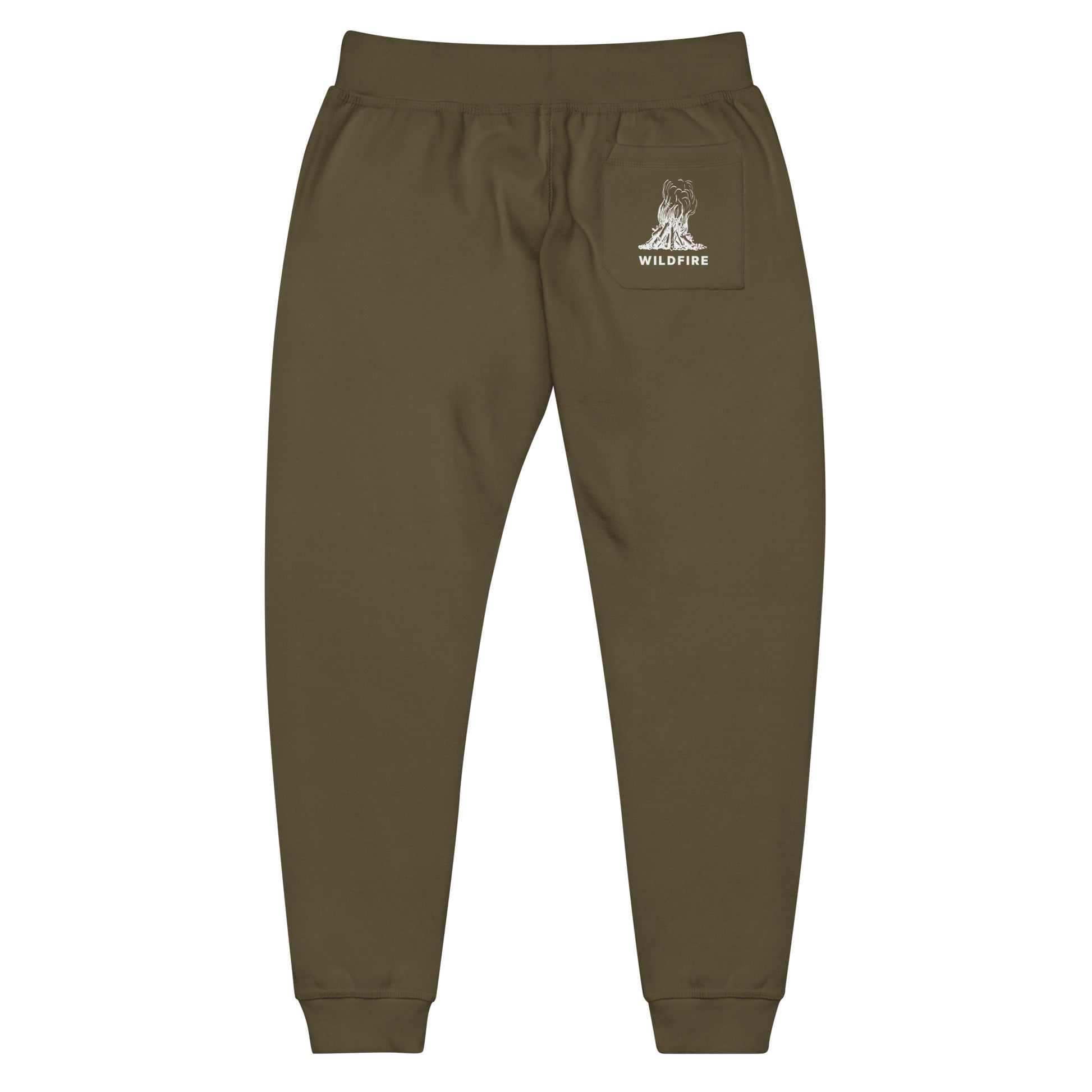 Wildfire Cigars military green fleece logo pocket sweatpants