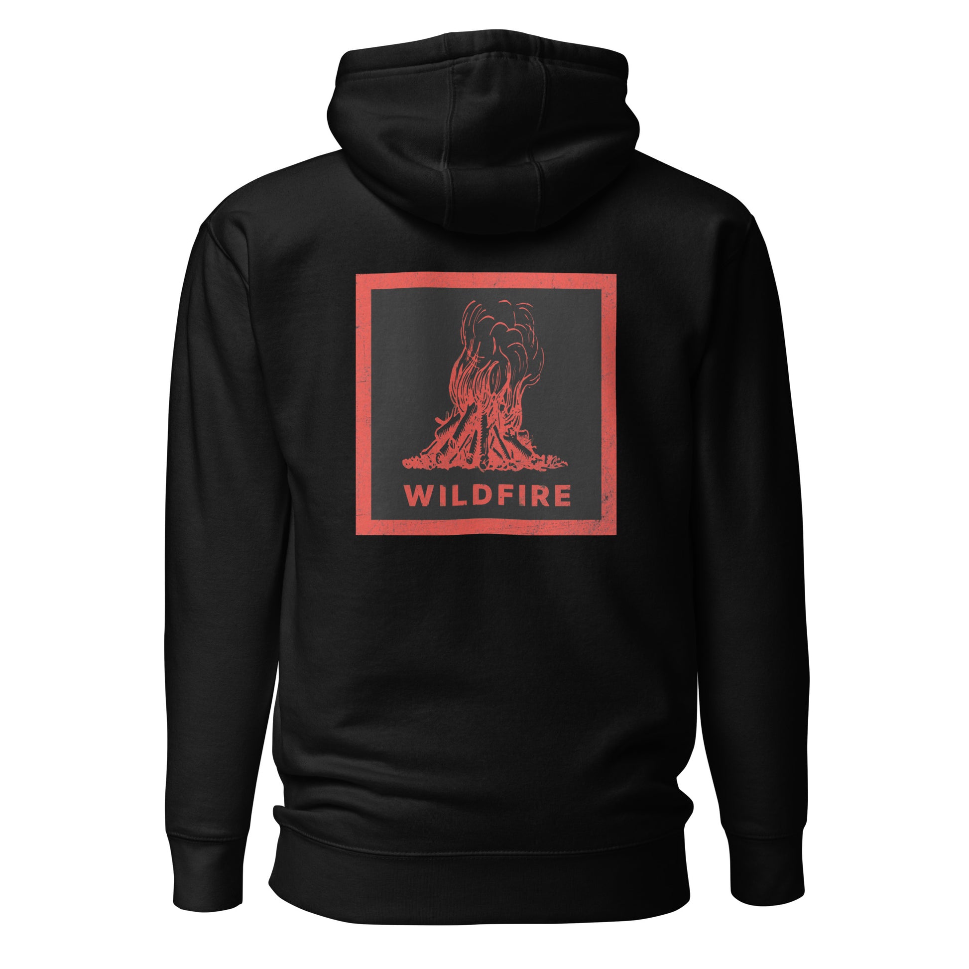 Wildfire Cigars premium black and red hoodie back view