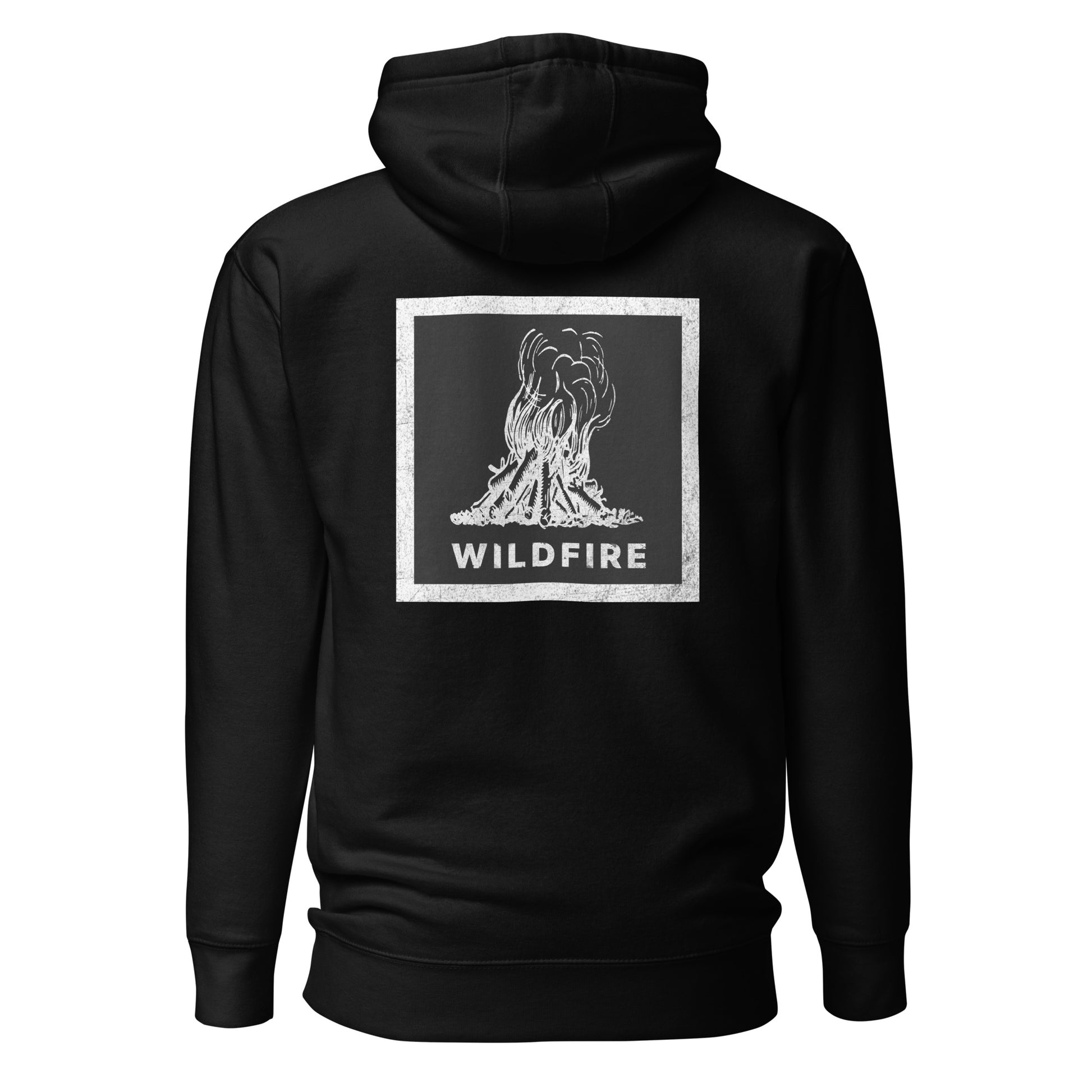 Wildfire Cigars premium black hoodie back view