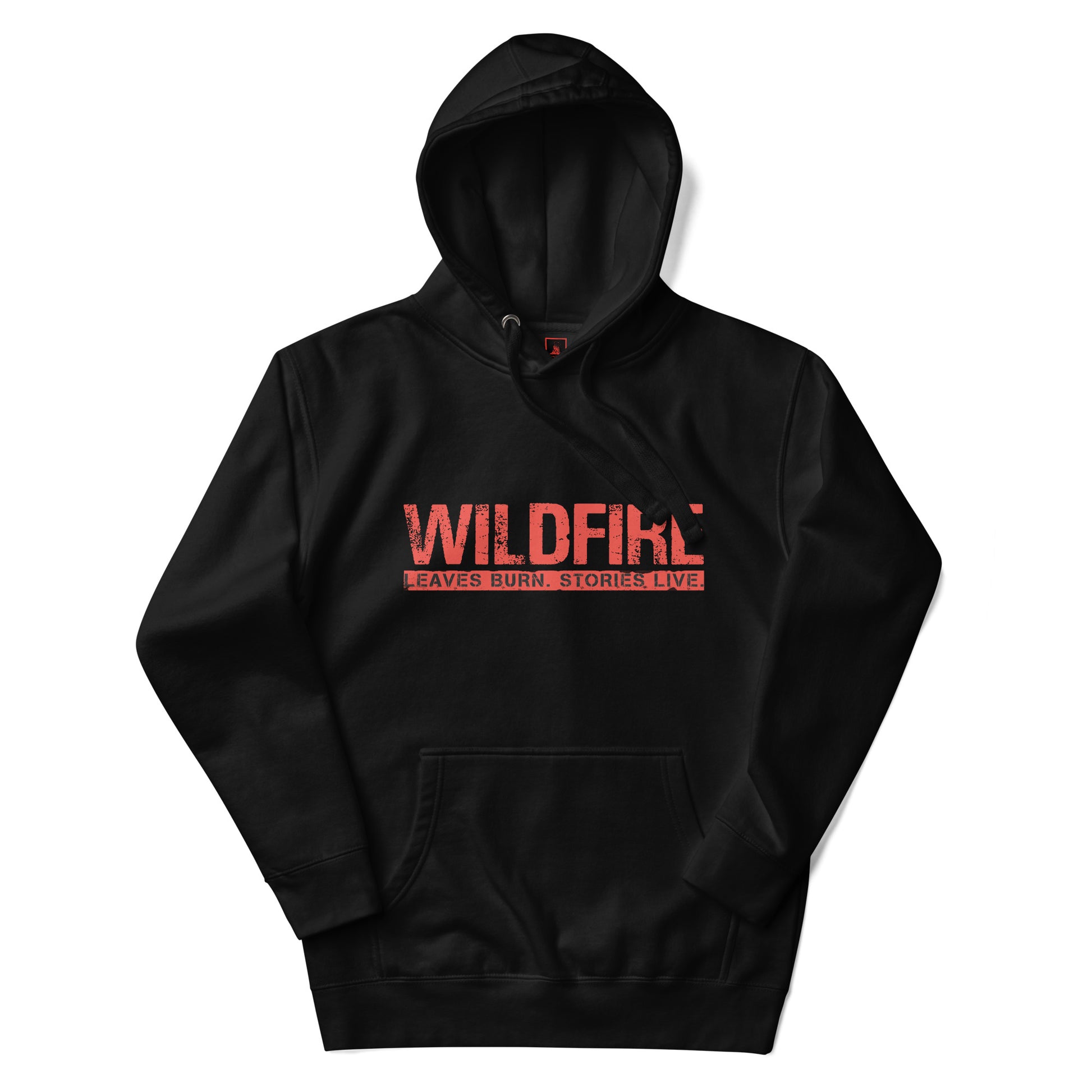 Wildfire Cigars premium black and red hoodie front view