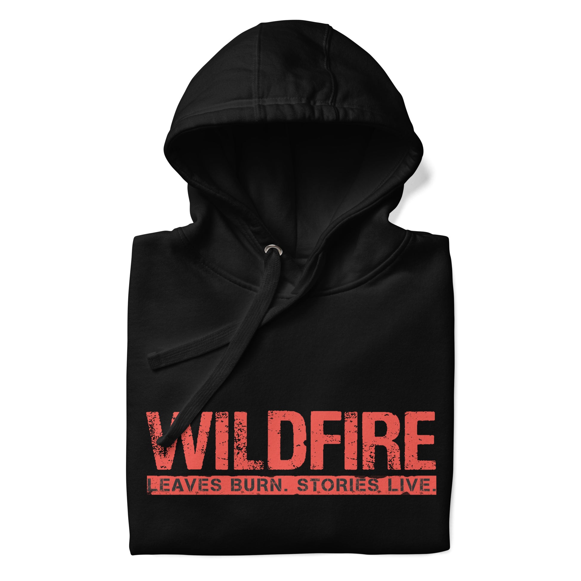 Wildfire Cigars premium black and red hoodie folded