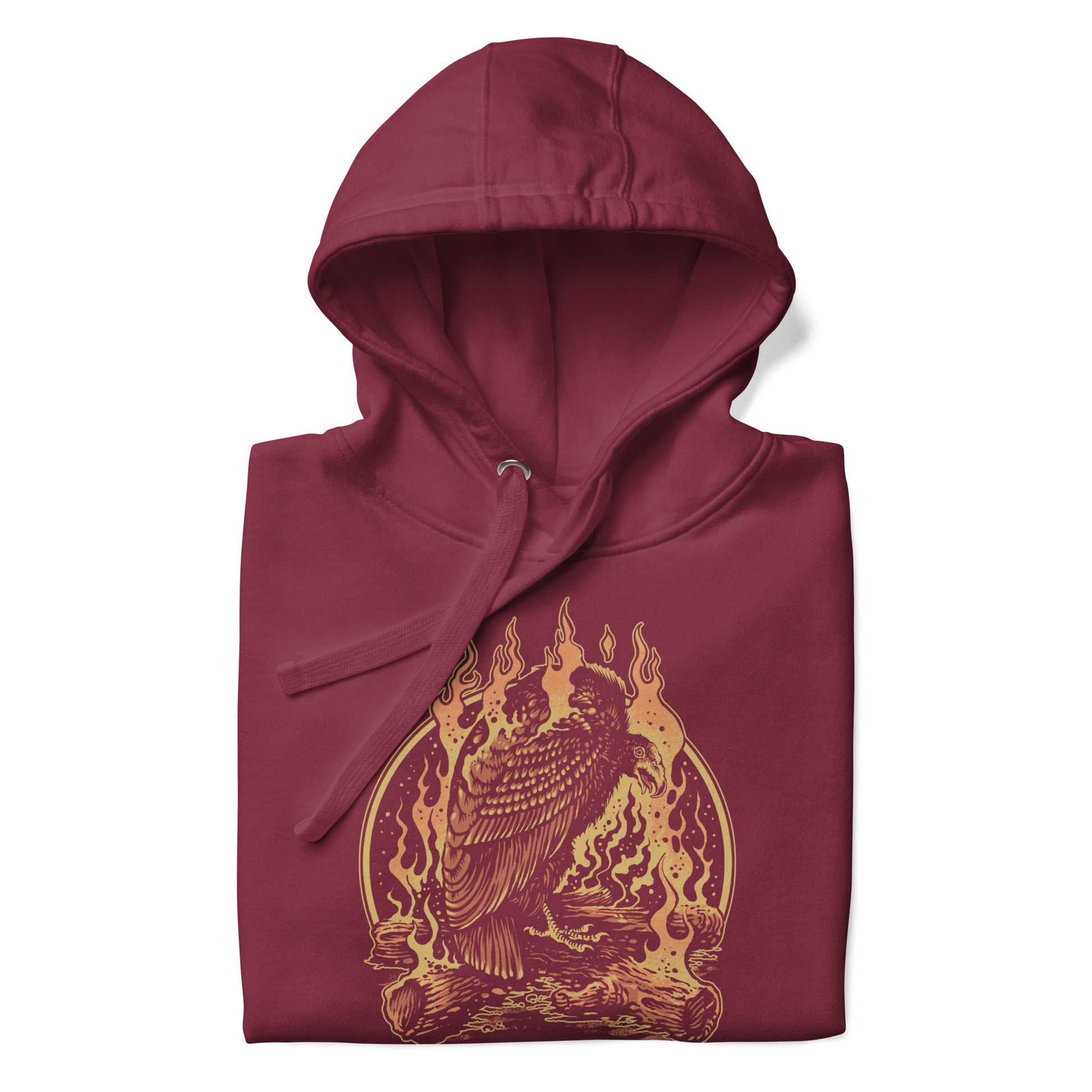 Wildfire Cigars Vulture maroon hoodie folded