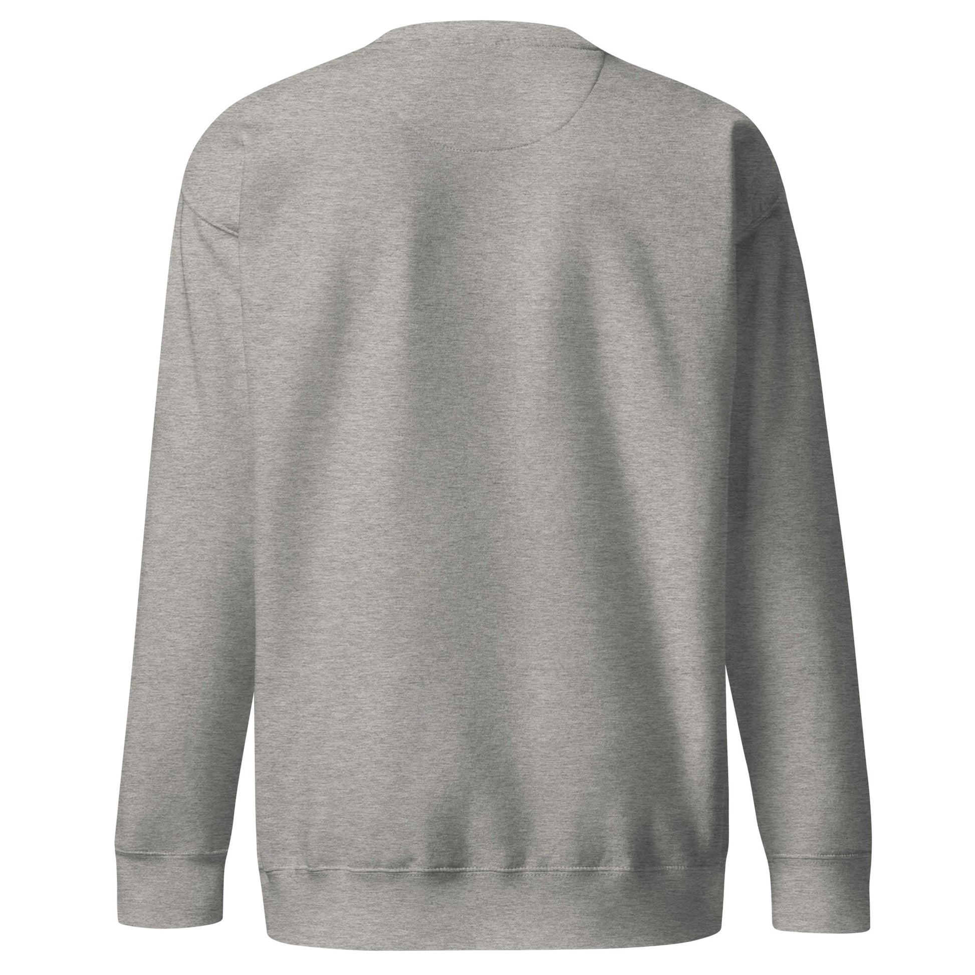 Wildfire Cigars embroidered left chest on carbon grey premium sweatshirt facing the back