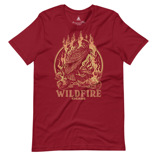Wildfire Cigars Vulture on red cigar tshirt