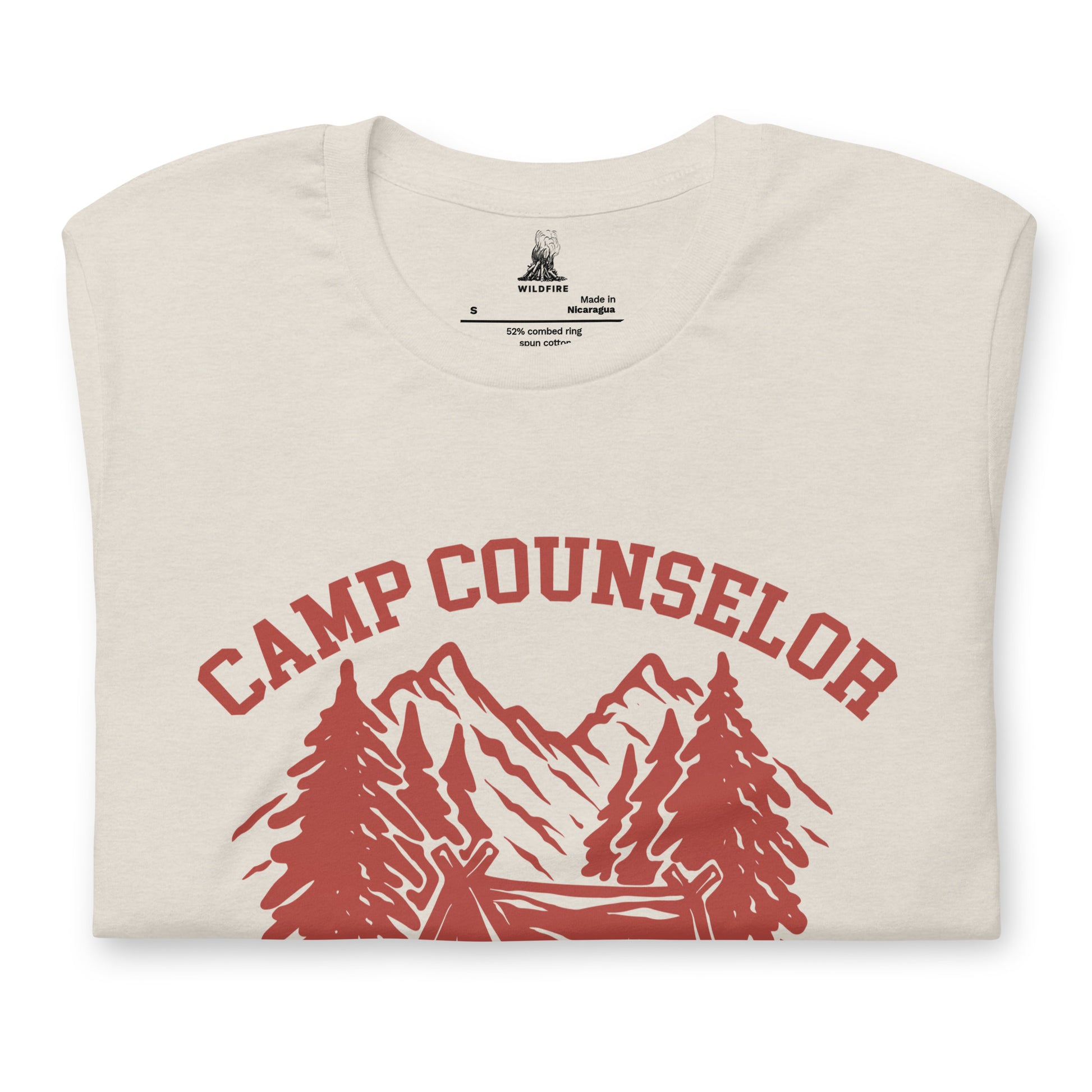 Wildfire Cigars Camp Counselor tri-blend red on dust t-shirt folded