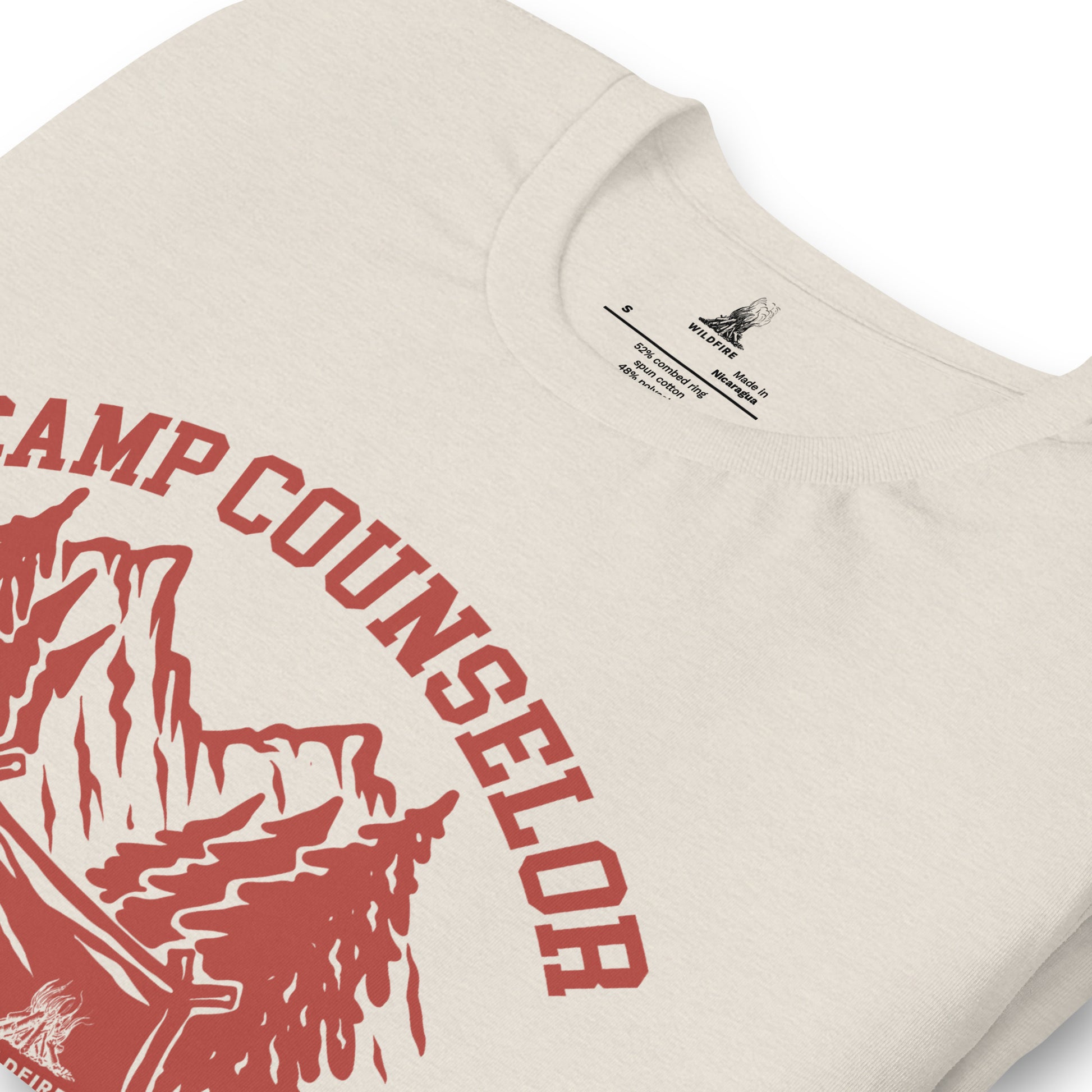 Wildfire Cigars Camp Counselor tri-blend red on dust t-shirt folded