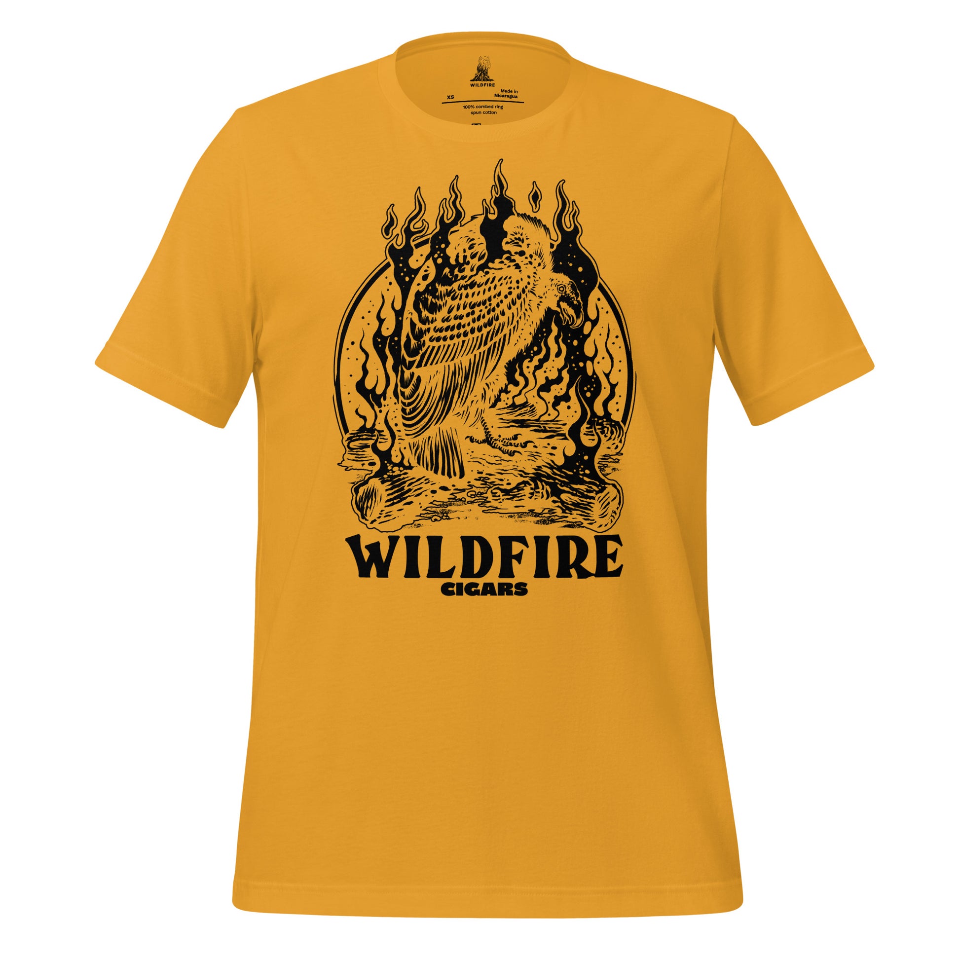 Wildfire Cigars black Vulture on mustard cigar tshirt