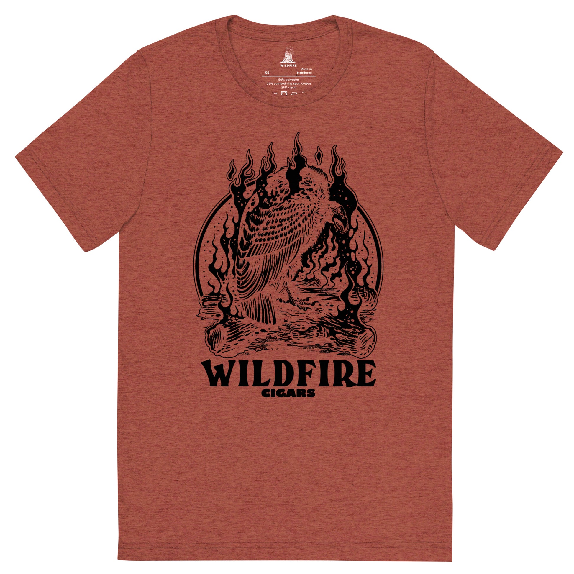 Wildfire Cigars black Vulture on clay tri-blend cigar tshirt