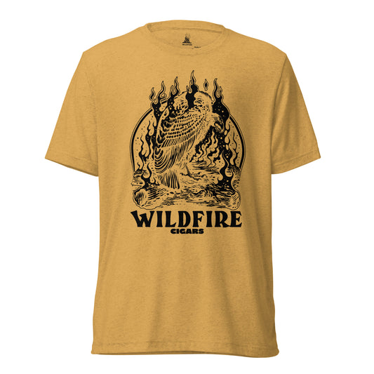 Wildfire Cigars black Vulture on mustard tri-blend cigar tshirt