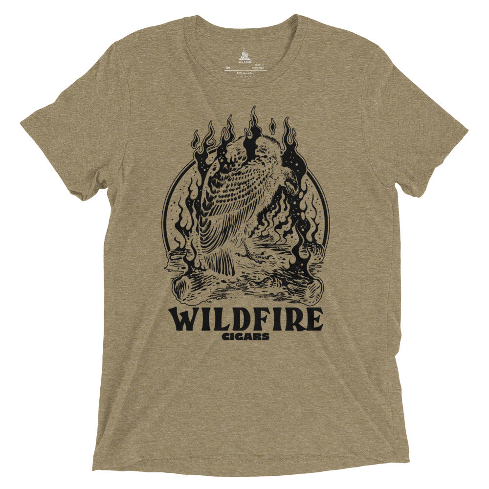 Wildfire Cigars black Vulture on olive tri-blend cigar tshirt