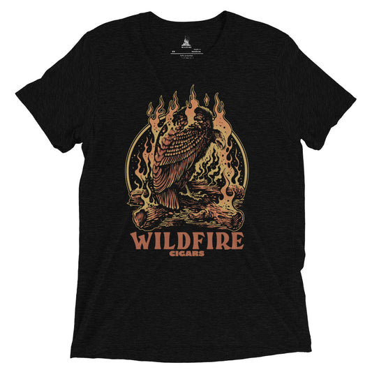 Wildfire Cigars original Vulture launch cigar t-shirt in black tri-blend