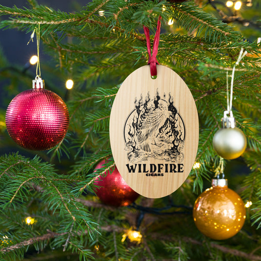Wildfire Cigars, cigar accessories, wooden holiday and Christmas ornament