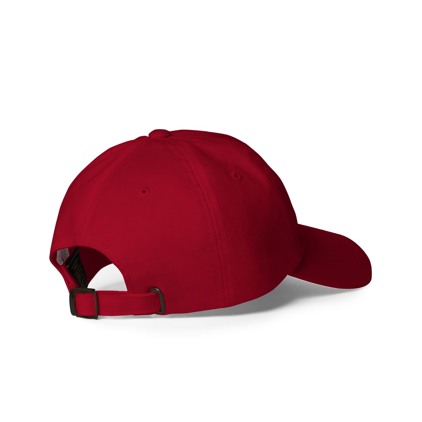 Wildfire Cigars embroidered dad hat in cranberry facing back right