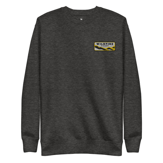 Wildfire Cigars charcoal embroidered crew neck sweatshirt